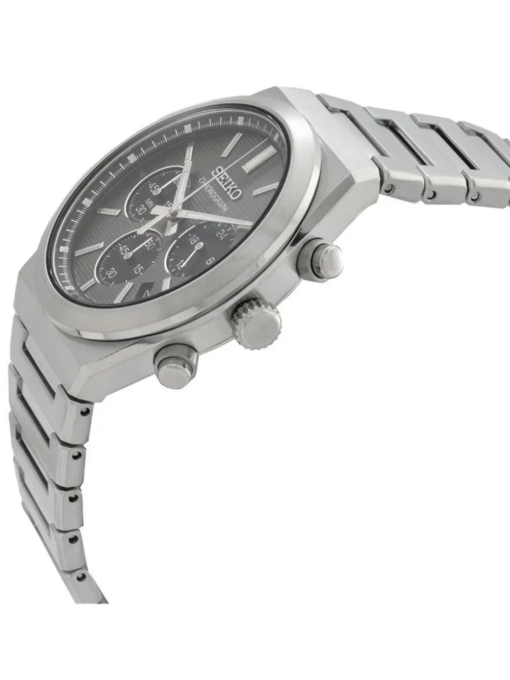 NWT Seiko Sport Chronograph Quartz Grey Dial Men's Watch